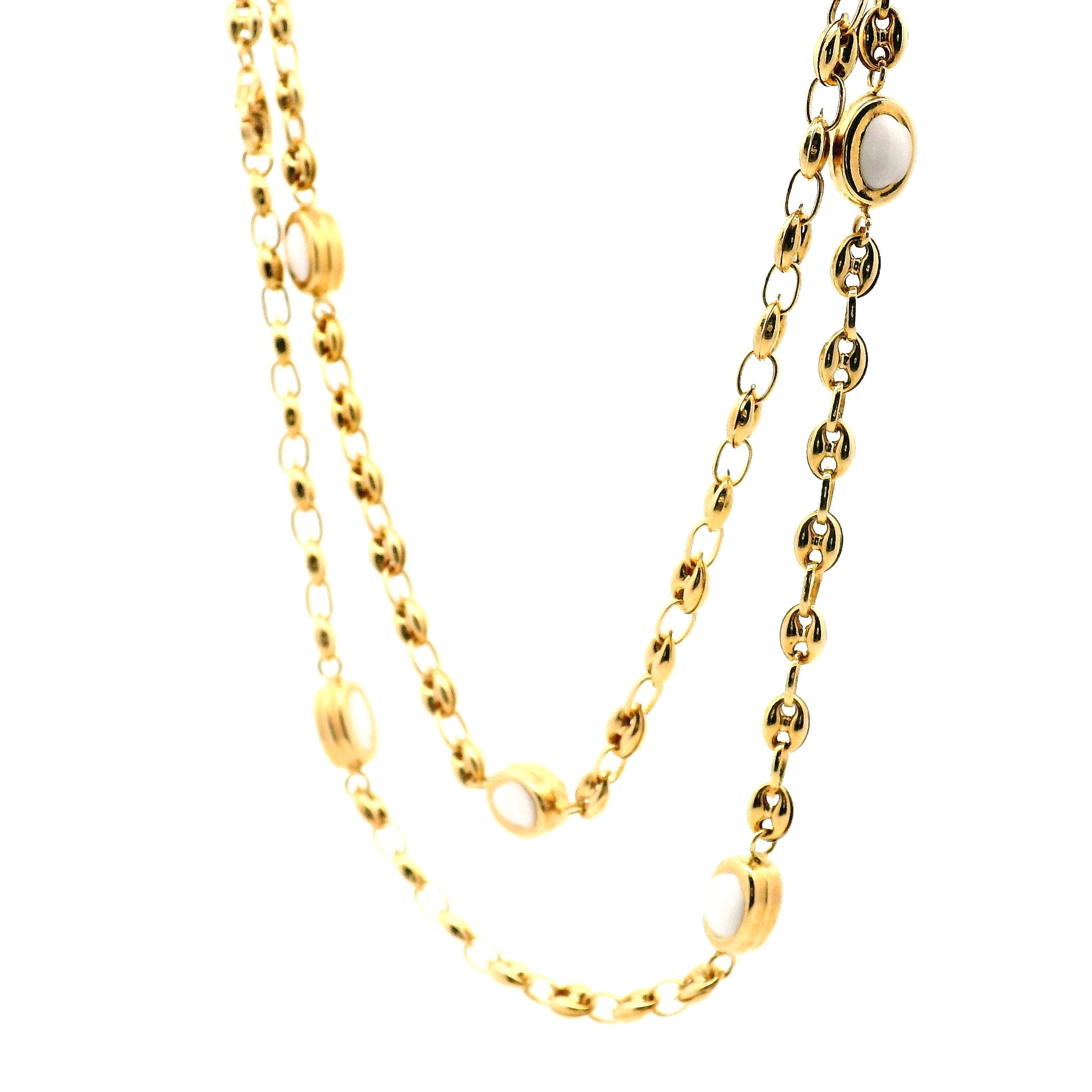 coffee bean link Necklace - No. 4351