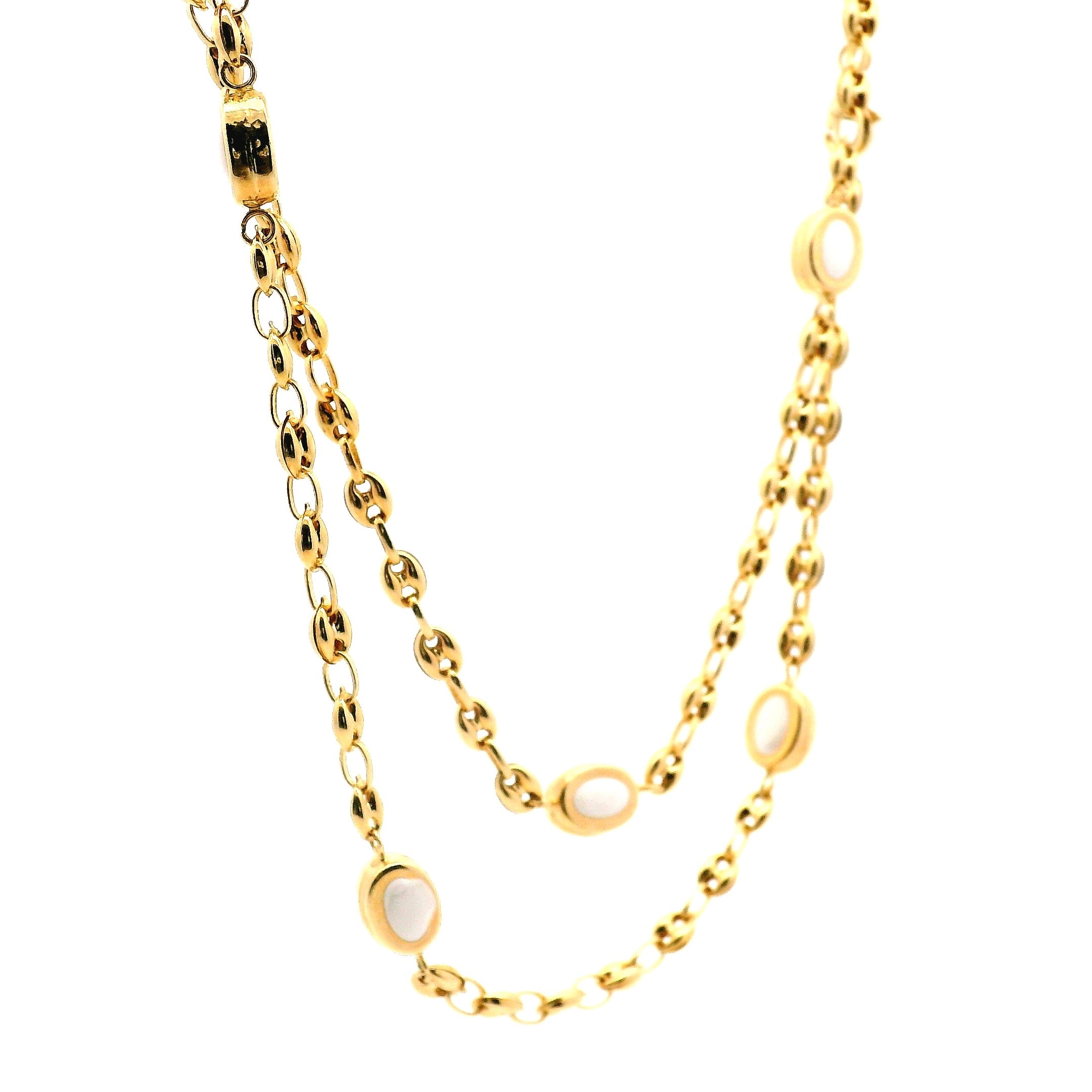 coffee bean link Necklace - No. 4351