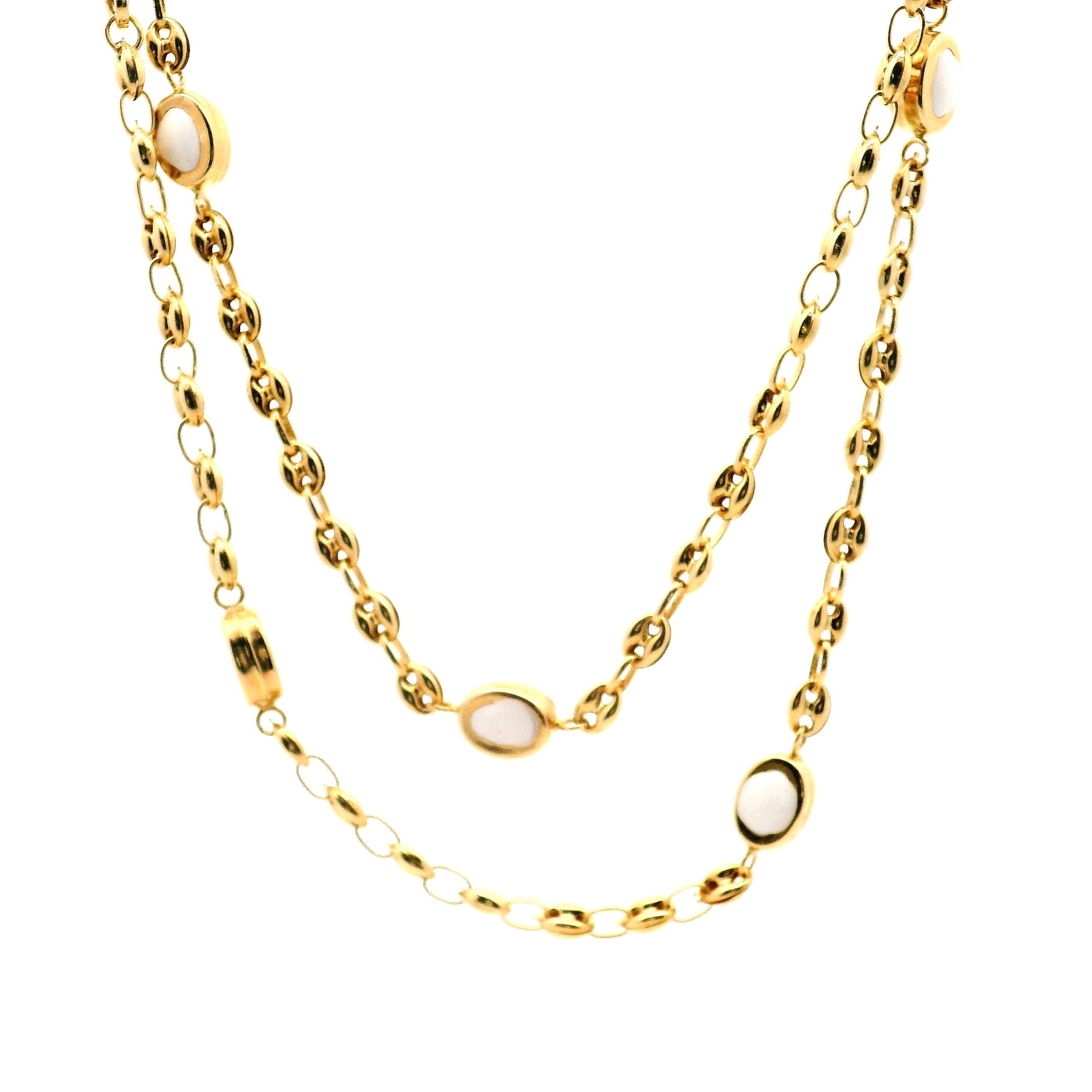 coffee bean link Necklace - No. 4351