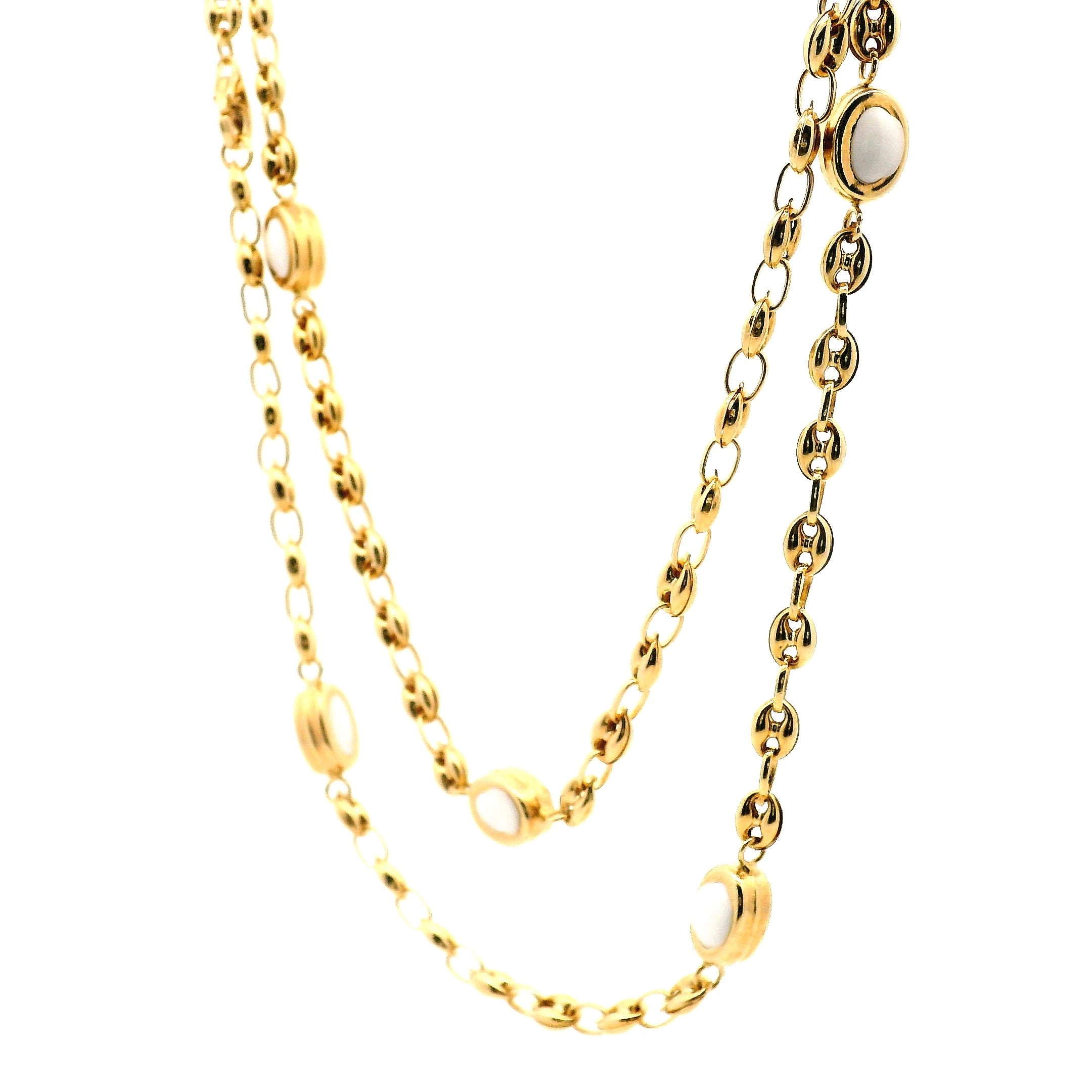 coffee bean link Necklace - No. 4351